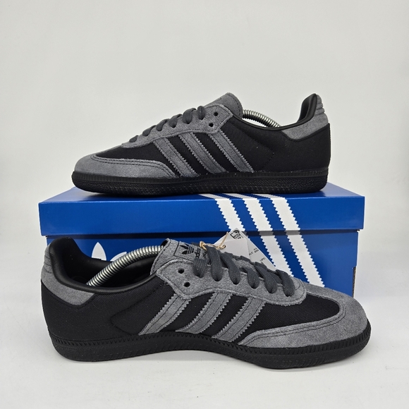 New adidas Samba OG Core Black Grey Cordura Shoes Women's Size 6 - Picture 6 of 8